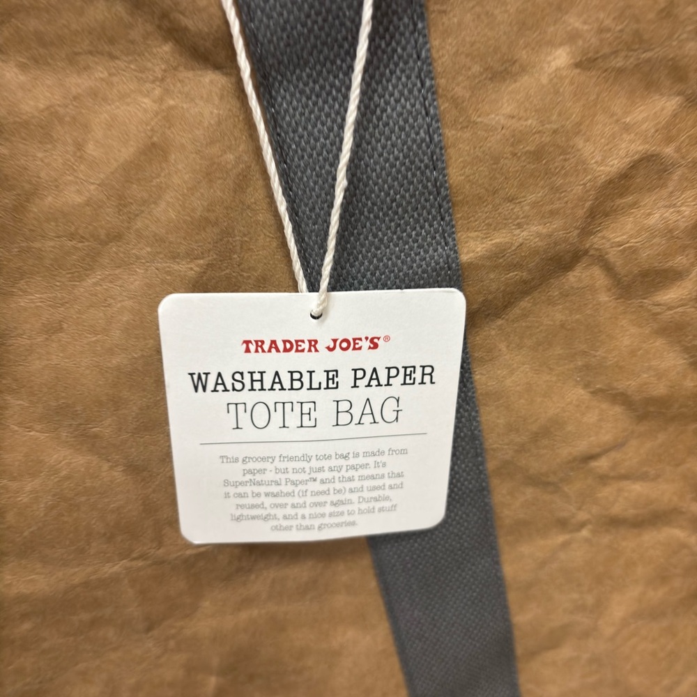 Brown Washable Paper Tote Bag